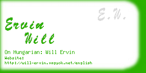 ervin will business card